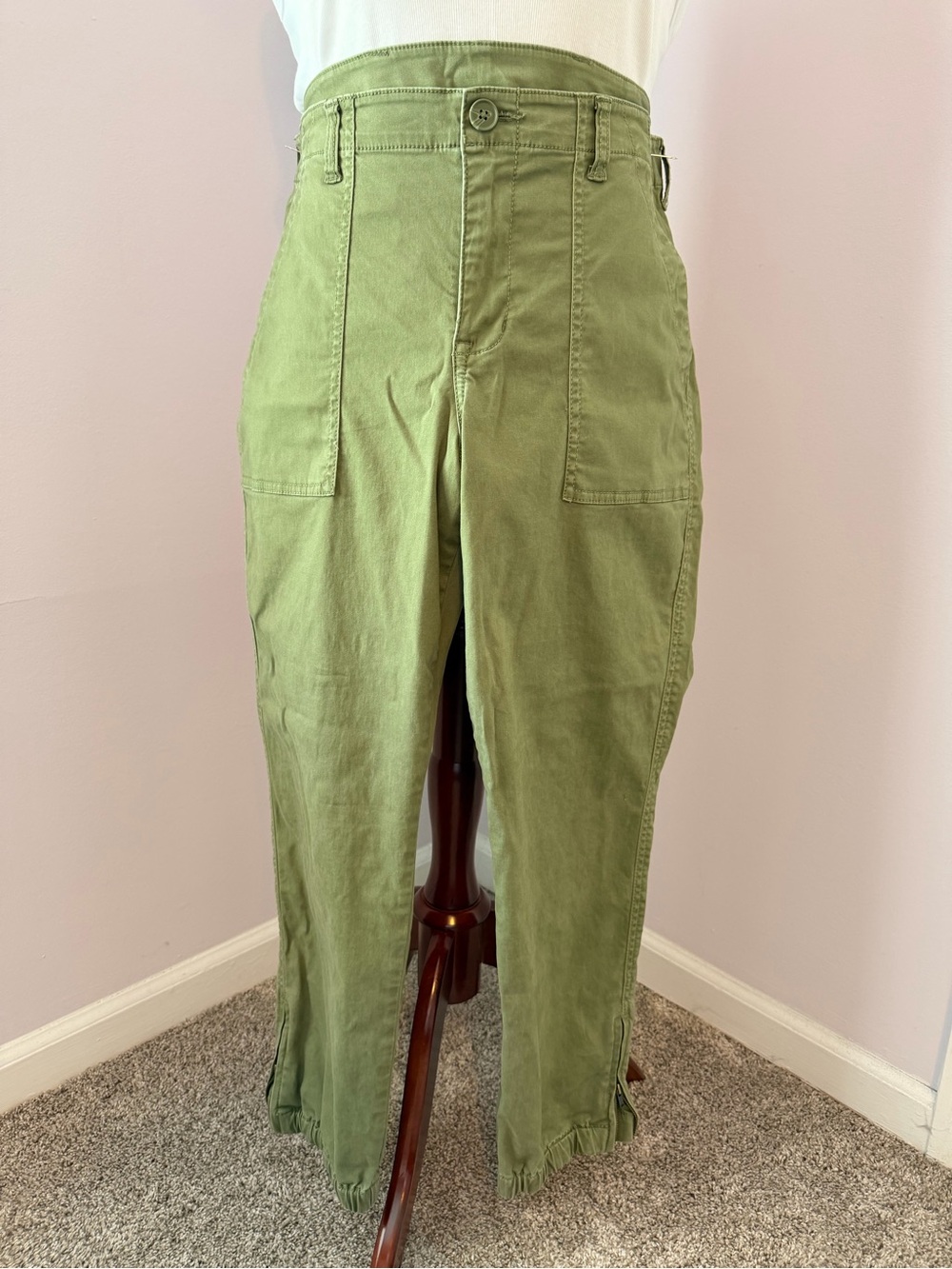 CAbi Olive Green Utility Cargo Pant